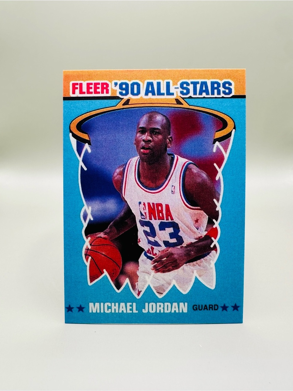 Michael Jordan 1990 Fleer Sticker #5 of 12 Novelty Basketball Card.